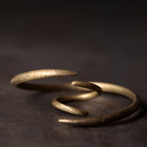 Buddha Stones Simple Design Copper Luck Adjustable Cuff Bracelet - 图片 7
