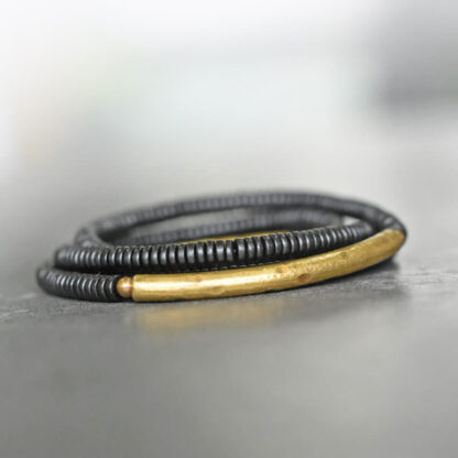 Ebony Wood Copper Balance Multilayered Bracelet - 图片 8