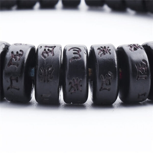 Buddha Stones Tibetan Coconut Shell Beads Engraved Om Mani Padme Hum Mantra Happiness Bracelet - 图片 7