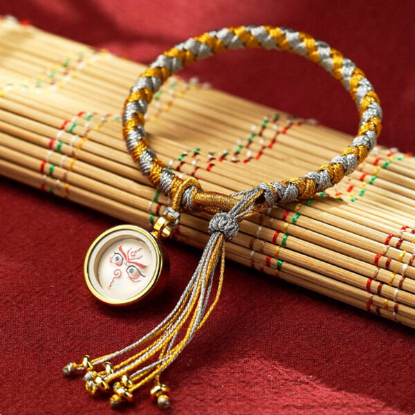 Handmade Tibetan Five God Of Wealth Dragon Scale Rope Luck Braid Bracelet - 图片 8