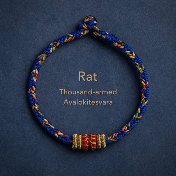 Buddha Stones Tibet Handmade Chinese Zodiac Natal Buddha Luck Strength Braided String Bracelet - 图片 3