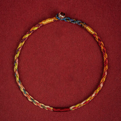 Buddha Stones Handmade Five Color Thread Luck Couple Child Adult Bracelet - 图片 4