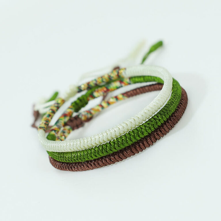 Buddha Stones 3Pcs Tibetan Handmade Multicolored Luck King Kong Knot Auspiciousness Bracelet - 图片 3
