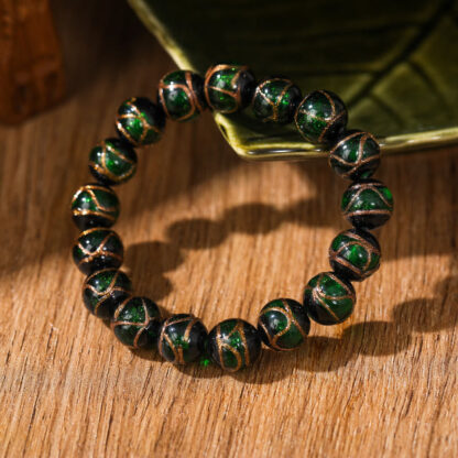 Tibetan Classic Liuli Glass Bead Luck Wealth Bracelet - 图片 8