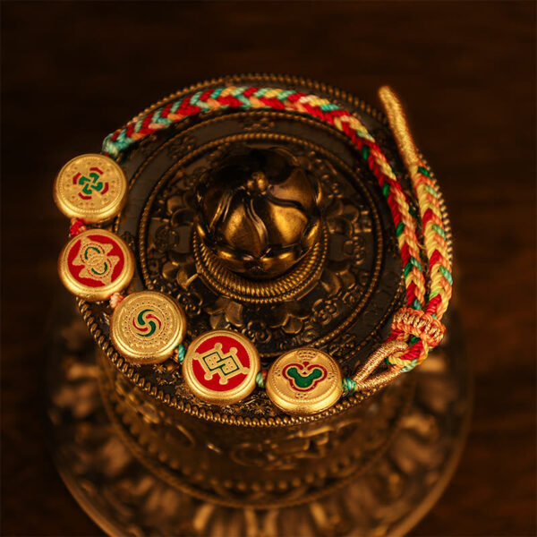 Tibetan Five God Of Wealth Colorful Rope Braided Luck Bracelet - 图片 13