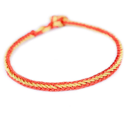Buddha Stones Two-Color Rope Handcrafted Eight Thread Peace Knot Bracelet - 图片 2