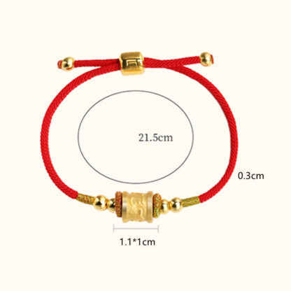 Buddha Stones 999 Sterling Silver Om Mani Padme Hum Luck Red String Bracelet - 图片 10