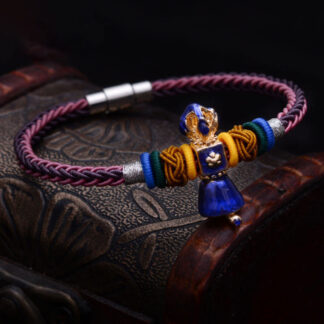 Buddha Stones Tibetan Handmade Dorje Vajra Strength Eight Threads String Bracelet