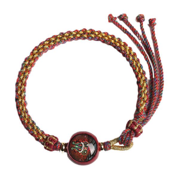 Buddha Stones Colorful Rope Cinnabar Thangka Blessing Braided Bracelet - 图片 11