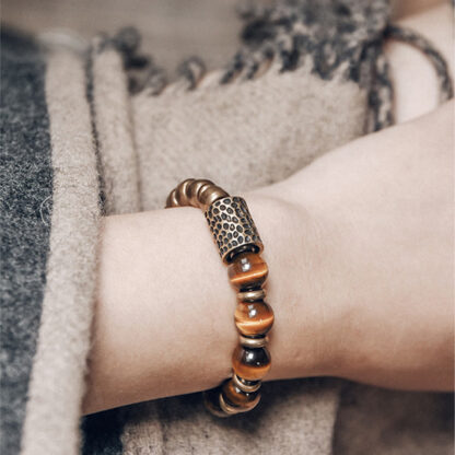 Buddha Stones Tiger Eye Stone Copper Protection Bracelet - 图片 8