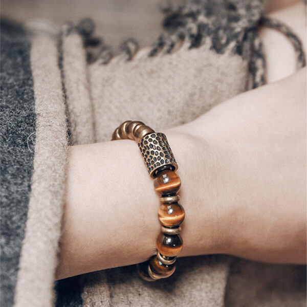 Buddha Stones Tiger Eye Stone Copper Protection Bracelet - 图片 8