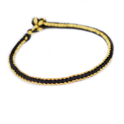 Buddha Stones Two-Color Rope Handcrafted Eight Thread Peace Knot Bracelet - 图片 11
