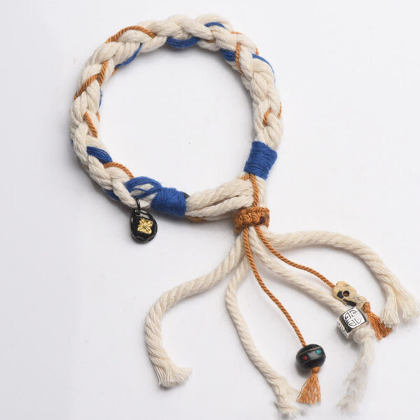 Buddha Stones Tibet Zakiram Goddess of Wealth Thangka Handmade Luck Bracelet - 图片 16