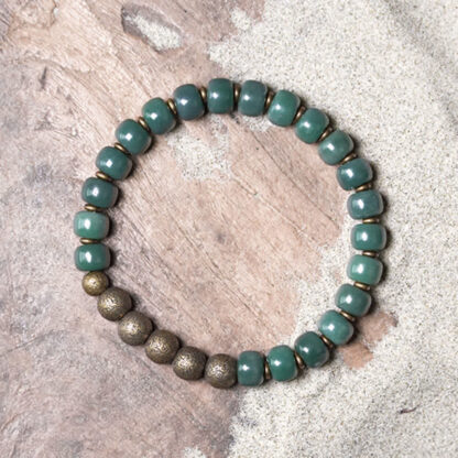 Buddha Stones Tibetan Cyan Bodhi Seed Copper Success Bracelet - 图片 5