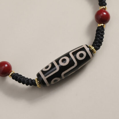 Handcrafted Tibetan Nine-eye Dzi Bead Protection Bracelet - 图片 6