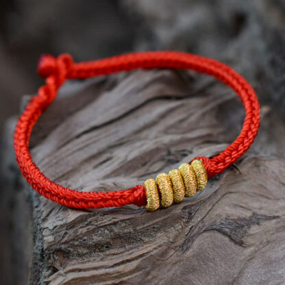 Buddha Stones Handmade Simple Design Chinese Knotting Luck Strength Braid String Bracelet - 图片 6