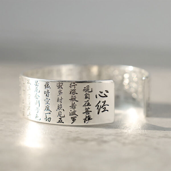 Buddha Stones Tibetan Lotus White Copper Luck Bracelet - 图片 5