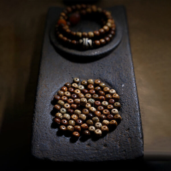Tibetan Bodhi Seed Amber Dzi Bead Agate Zakiram Goddess of Wealth Beads Triple Wrap Bracelet - 图片 20