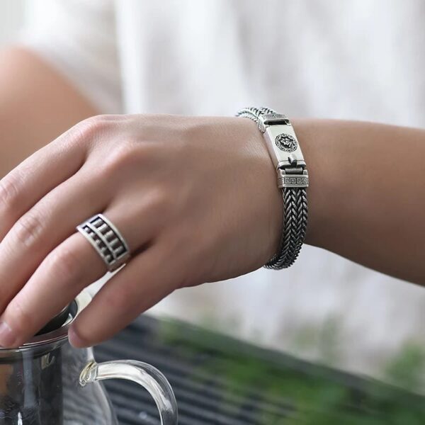 Om Mani Padme Hum Purity Peace Braid Style Bracelet - 图片 4