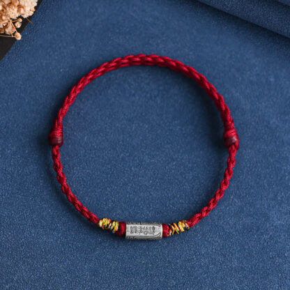 Handcrafted 925 Sterling Silver Everything Goes Well Design Protection Strength Bracelet Anklet - 图片 12