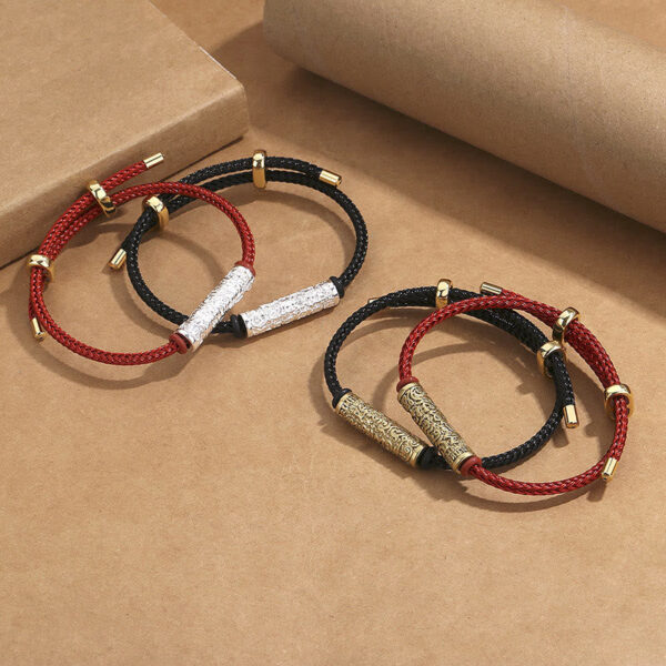 Tibet Handmade Tai Sui Rope Protection Strength Braided Bracelet - 图片 2