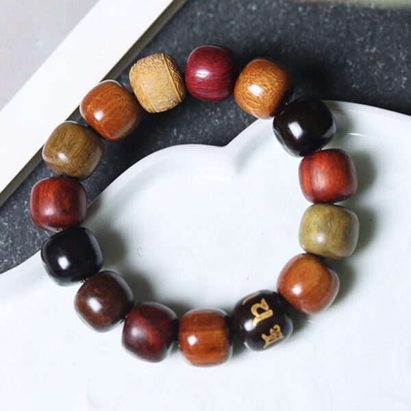 Tibet Various Wood Om Mani Padme Hum Purity Bracelet - 图片 3