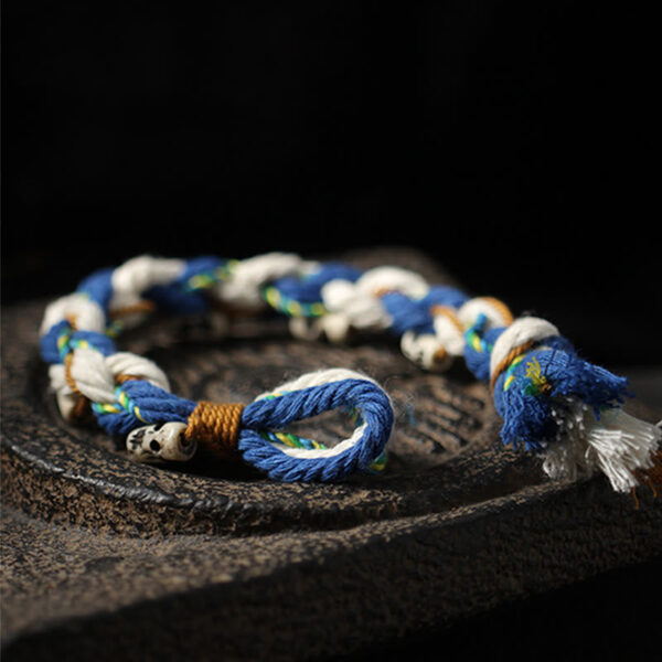 Buddha Stones Tibetan Zakiram Goddess of Wealth Bead Engraved Handmade Luck Bracelet - 图片 8