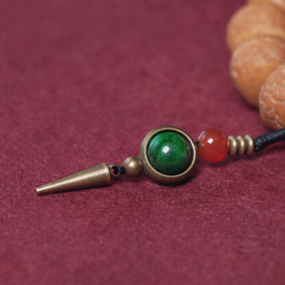 Buddha Stones Tibet Bodhi Seed Dzi Bead Peace Charm Wrist Mala Bracelet - 图片 4