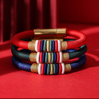 Buddha Stones Tibetan Handmade Colorful King Kong Knot Five Elements Luck Braid String Bracelet - 图片 21