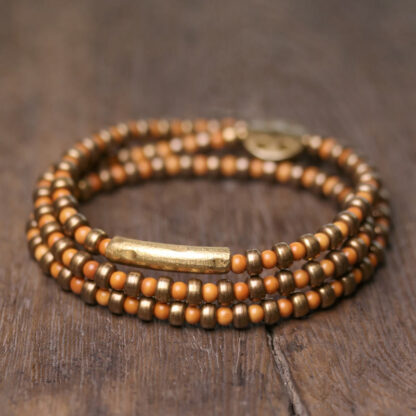 Retro Olive Pit Copper Wealth Bracelet - 图片 2