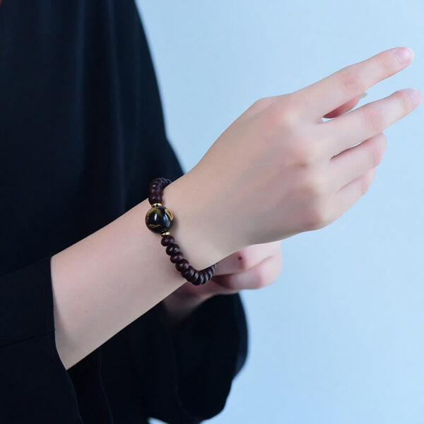 Natural Tibetan Purple Bodhi Seed Bead Harmony Bracelet - 图片 7