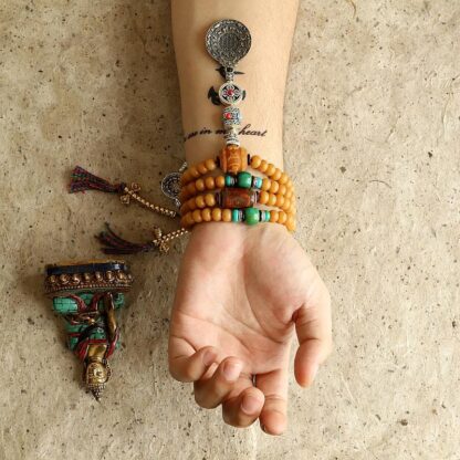 Tibet 108 Mala Beads Bodhi Seed Bagua Vajra Wealth Bracelet - 图片 6