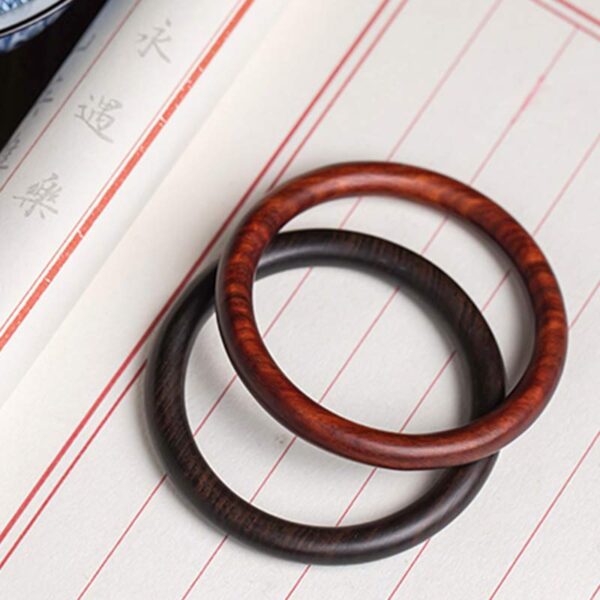 Buddha Stones Tibetan Small Leaf Red Sandalwood Ebony Green Sandalwood Protection Bracelet Bangle - 图片 11