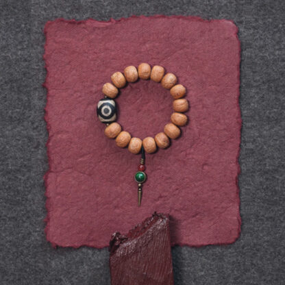 Buddha Stones Tibet Bodhi Seed Dzi Bead Peace Charm Wrist Mala Bracelet - 图片 7