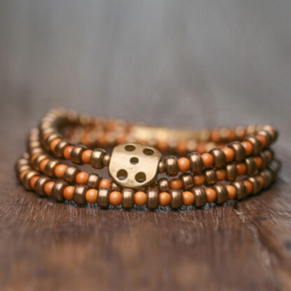 Retro Olive Pit Copper Wealth Bracelet - 图片 3
