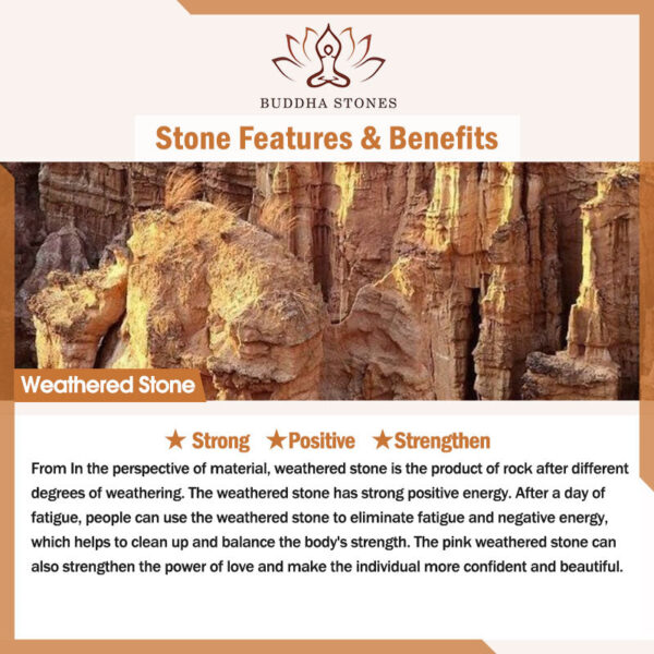 Buddha Stones Weathered Stone Om Mani Padme Hum Strengthen Bracelet - 图片 10