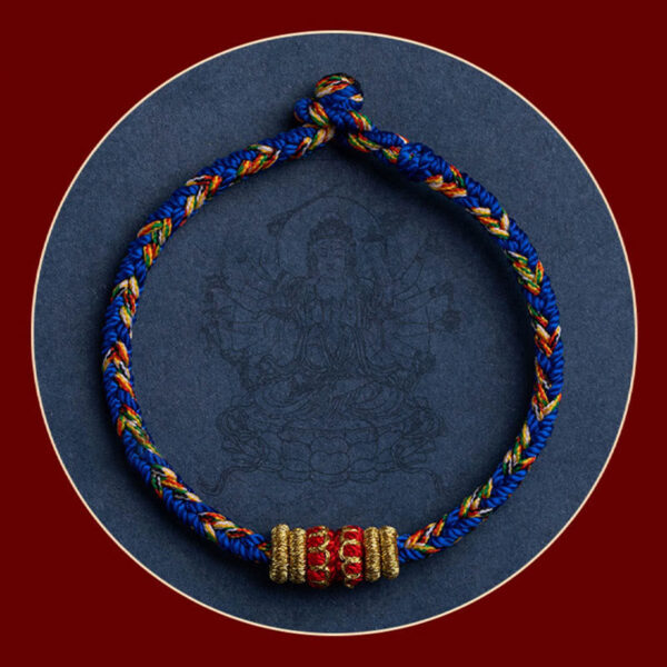 Buddha Stones Tibet Handmade Chinese Zodiac Natal Buddha Luck Strength Braided String Bracelet - 图片 6