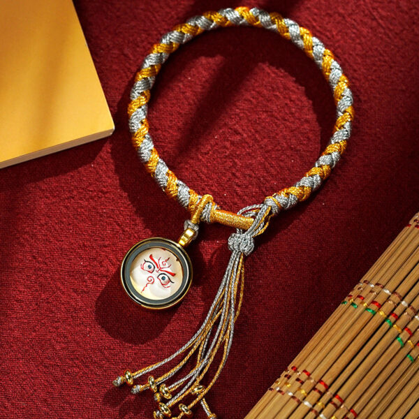 Handmade Tibetan Five God Of Wealth Dragon Scale Rope Luck Braid Bracelet - 图片 7