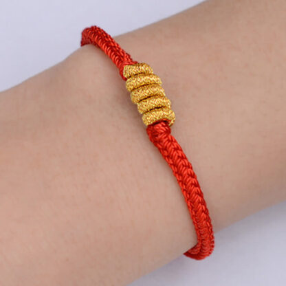 Buddha Stones Handmade Simple Design Chinese Knotting Luck Strength Braid String Bracelet - 图片 8