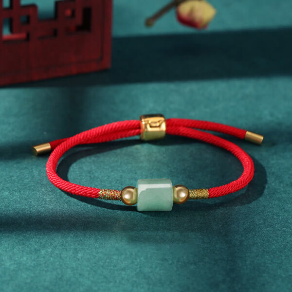 Tibet Handmade Green Aventurine Red Stone Malachite Luck Protection Braided Rope Bracelet - 图片 3