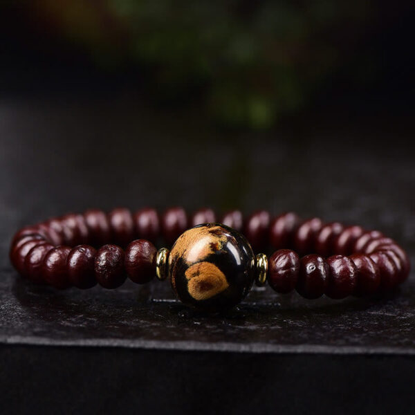 Natural Tibetan Purple Bodhi Seed Bead Harmony Bracelet - 图片 2