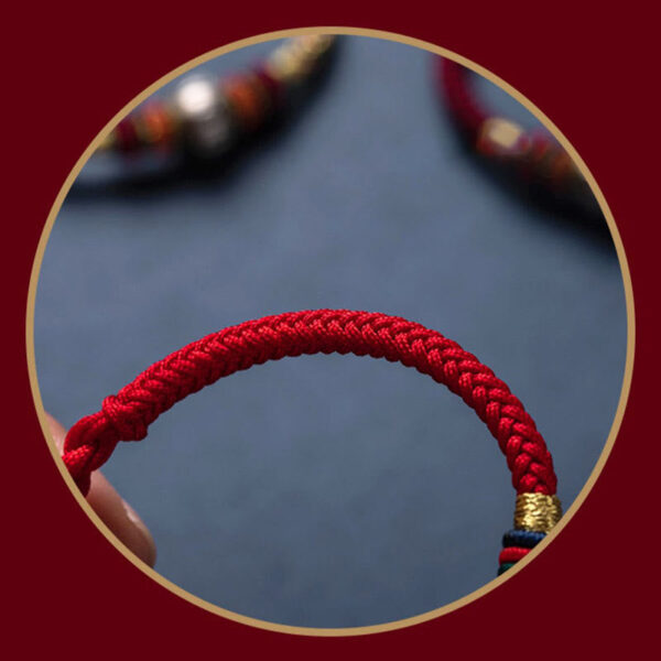 925 Sterling Silver Tibet Handmade Om Mani Padme Hum Luck Protection King Kong Knot Braided Bracelet - 图片 11