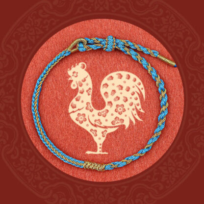 Buddha Stones Handmade Chinese Zodiac Rabbit Rooster Rat Horse Dragon Protection Braid String Bracelet - 图片 11