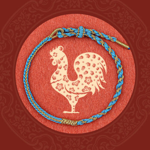Buddha Stones Handmade Chinese Zodiac Rabbit Rooster Rat Horse Dragon Protection Braid String Bracelet - 图片 11