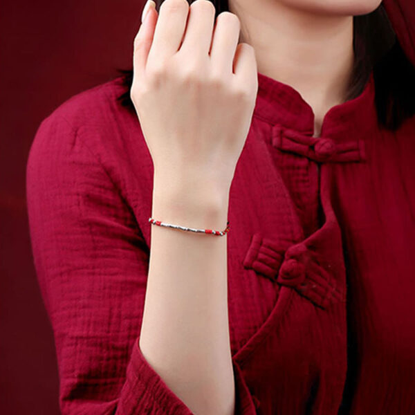 Tibet Handmade Multicolored Bamboo Protection Braided String Bracelet - 图片 10