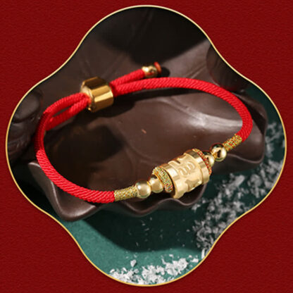 Buddha Stones 999 Sterling Silver Om Mani Padme Hum Luck Red String Bracelet - 图片 7