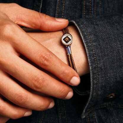Buddha Stones  925 Sterling Silver Handmade Button Protection Weave String Bracelet - 图片 11