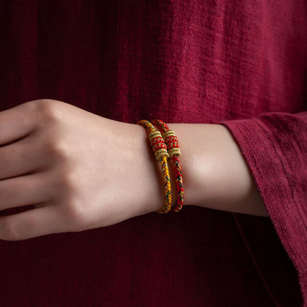 Buddha Stones Tibet Handmade Chinese Zodiac Natal Buddha Luck Strength Braided String Bracelet - 图片 24