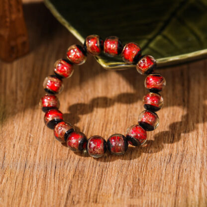 Tibetan Classic Liuli Glass Bead Luck Wealth Bracelet - 图片 5