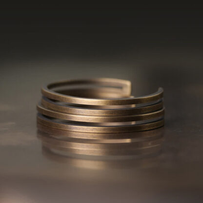 Buddha Stones Rustic Copper Luck Viking Cuff Bracelet - 图片 6